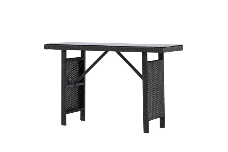 Padova Hopfällbart Sidobord och Avlastningsbord Utomhus 120 cm Glas - Svart - Utemöbler & utemiljö - Utebord & trädgårdsbord - Sidobord utomhus