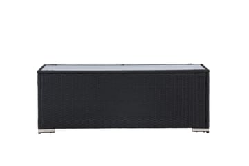 London Soffbord och Loungebord Utomhus 120 cm Konstrotting Glas - Svart - Utemöbler & utemiljö - Utebord & trädgårdsbord - Loungebord & soffbord utomhus