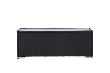 London Soffbord och Loungebord Utomhus 120 cm Konstrotting Glas - Svart - Utemöbler & utemiljö - Utebord & trädgårdsbord - Loungebord & soffbord utomhus