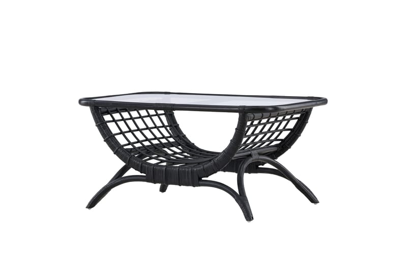 Moana Soffbord och Matbord Utomhus 95,5 cm Glas Rotting - Svart - Utemöbler & utemiljö - Utebord & trädgårdsbord - Loungebord & soffbord utomhus
