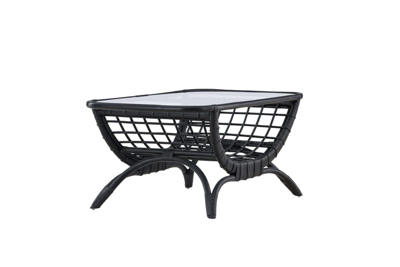 Moana Soffbord och Matbord Utomhus 95,5 cm Glas Rotting - Svart - Utemöbler & utemiljö - Utebord & trädgårdsbord - Loungebord & soffbord utomhus