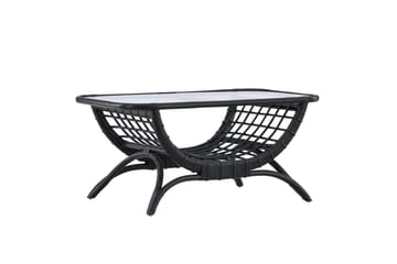 Moana Soffbord och Matbord Utomhus 95,5 cm Glas Rotting - Svart - Utemöbler & utemiljö - Utebord & trädgårdsbord - Loungebord & soffbord utomhus