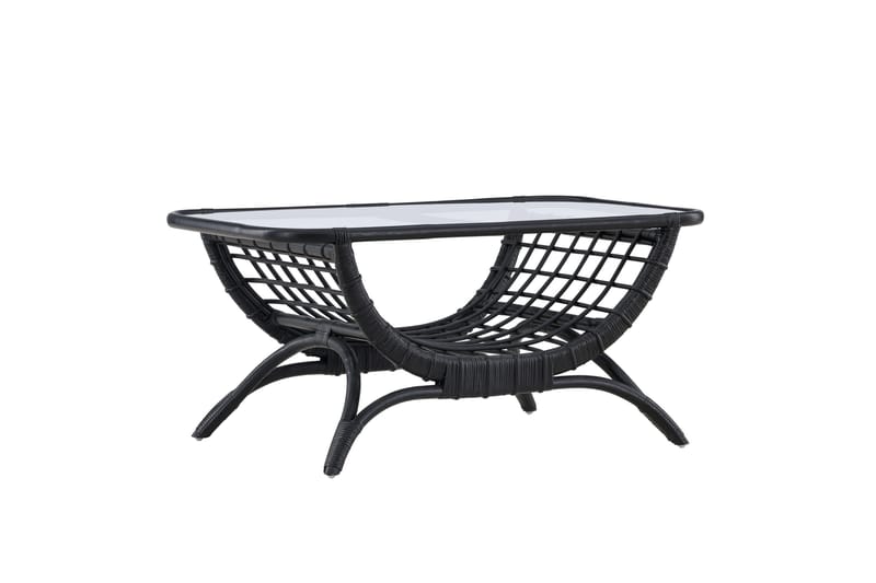 Moana Soffbord och Matbord Utomhus 95,5 cm Glas Rotting - Svart - Utemöbler & utemiljö - Utebord & trädgårdsbord - Loungebord & soffbord utomhus