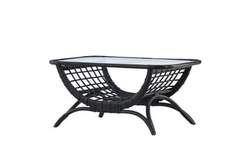 Moana Soffbord och Matbord Utomhus 95,5 cm Glas Rotting - Svart - Utemöbler & utemiljö - Utebord & trädgårdsbord - Loungebord & soffbord utomhus