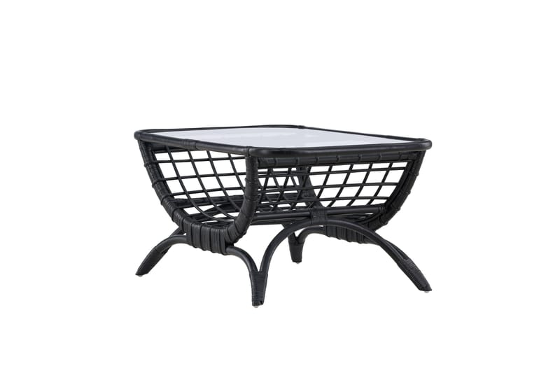 Moana Soffbord och Matbord Utomhus 95,5 cm Glas Rotting - Svart - Utemöbler & utemiljö - Utebord & trädgårdsbord - Loungebord & soffbord utomhus