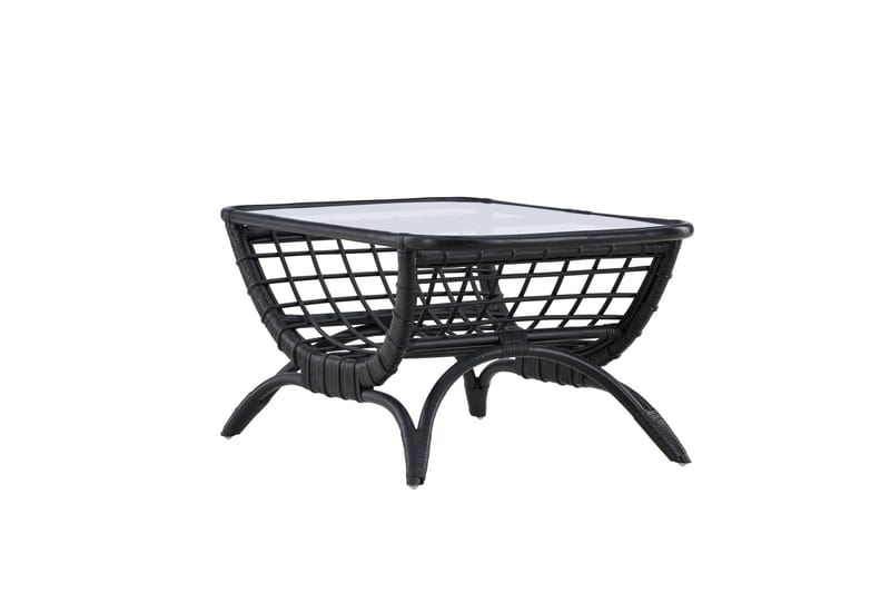 Moana Soffbord och Matbord Utomhus 95,5 cm Glas Rotting - Svart - Utemöbler & utemiljö - Utebord & trädgårdsbord - Loungebord & soffbord utomhus