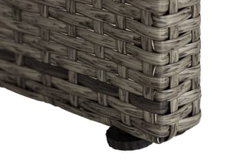 Bahamas Loungbord och Soffbord med hylla Utomhus 113 cm Konstrotting Glas - Grå - Utemöbler & utemiljö - Utebord & trädgårdsbord - Loungebord & soffbord utomhus