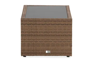 Bahamas Loungbord och Soffbord med hylla Utomhus 113 cm Konstrotting Glas - Sand - Utemöbler & utemiljö - Utebord & trädgårdsbord - Loungebord & soffbord utomhus