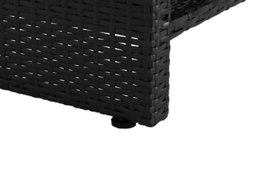 Bahamas Loungbord och Soffbord med hylla Utomhus 113 cm Konstrotting Glas - Svart - Utemöbler & utemiljö - Utebord & trädgårdsbord - Loungebord & soffbord utomhus