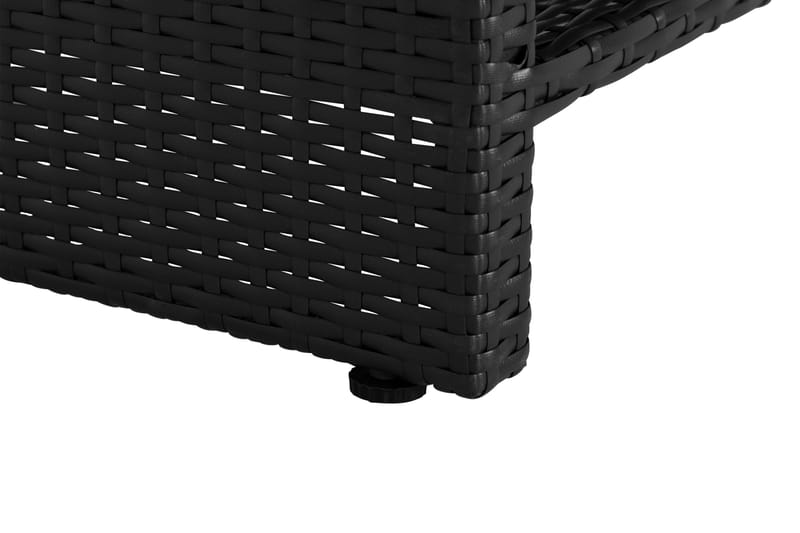 Bahamas Loungbord och Soffbord med hylla Utomhus 113 cm Konstrotting Glas - Svart - Utemöbler & utemiljö - Utebord & trädgårdsbord - Loungebord & soffbord utomhus