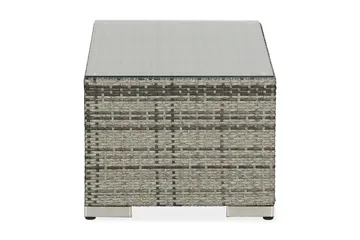 Bahamas Loungbord och Soffbord Utomhus 113 cm Konstrotting Glas - Grå - Utemöbler & utemiljö - Utebord & trädgårdsbord - Loungebord & soffbord utomhus