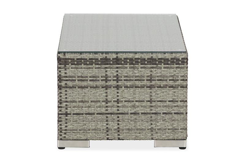 Bahamas Loungbord och Soffbord Utomhus 113 cm Konstrotting Glas - Grå - Utemöbler & utemiljö - Utebord & trädgårdsbord - Loungebord & soffbord utomhus