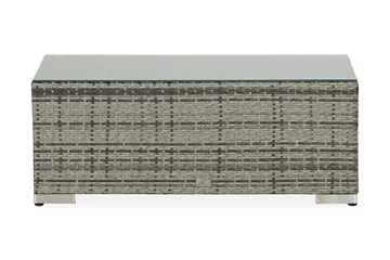 Bahamas Loungbord och Soffbord Utomhus 113 cm Konstrotting Glas - Grå - Utemöbler & utemiljö - Utebord & trädgårdsbord - Loungebord & soffbord utomhus