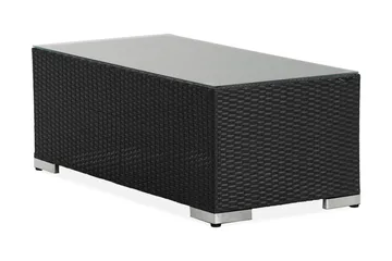 Bahamas Loungbord och Soffbord Utomhus 113 cm Konstrotting Glas - Svart - Utemöbler & utemiljö - Utebord & trädgårdsbord - Loungebord & soffbord utomhus
