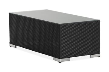 Bahamas Loungbord och Soffbord Utomhus 113 cm Konstrotting Glas - Svart - Utemöbler & utemiljö - Utebord & trädgårdsbord - Loungebord & soffbord utomhus