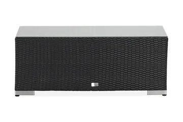 Bahamas Loungbord och Soffbord Utomhus 113 cm Konstrotting Glas - Svart - Utemöbler & utemiljö - Utebord & trädgårdsbord - Loungebord & soffbord utomhus