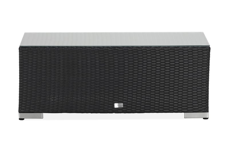 Bahamas Loungbord och Soffbord Utomhus 113 cm Konstrotting Glas - Svart - Utemöbler & utemiljö - Utebord & trädgårdsbord - Loungebord & soffbord utomhus