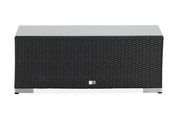 Bahamas Loungbord och Soffbord Utomhus 113 cm Konstrotting Glas - Svart - Utemöbler & utemiljö - Utebord & trädgårdsbord - Loungebord & soffbord utomhus