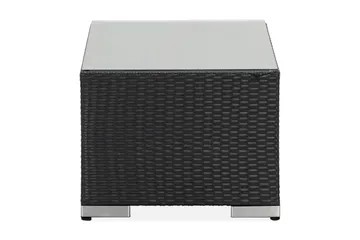 Bahamas Loungbord och Soffbord Utomhus 113 cm Konstrotting Glas - Svart - Utemöbler & utemiljö - Utebord & trädgårdsbord - Loungebord & soffbord utomhus
