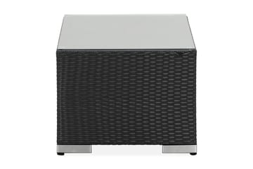 Bahamas Loungbord och Soffbord Utomhus 113 cm Konstrotting Glas - Svart - Utemöbler & utemiljö - Utebord & trädgårdsbord - Loungebord & soffbord utomhus