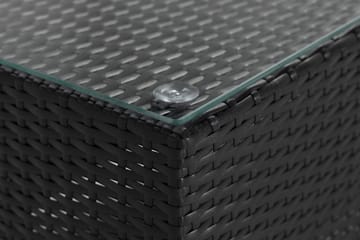 Bahamas Loungbord och Soffbord Utomhus 113 cm Konstrotting Glas - Svart - Utemöbler & utemiljö - Utebord & trädgårdsbord - Loungebord & soffbord utomhus