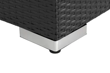 Bahamas Loungbord och Soffbord Utomhus 113 cm Konstrotting Glas - Svart - Utemöbler & utemiljö - Utebord & trädgårdsbord - Loungebord & soffbord utomhus