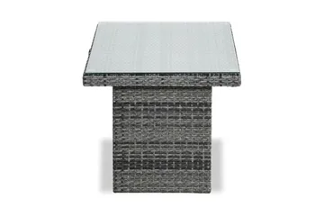 Bahamas Loungebord och Soffbord Utomhus 100 cm Konstrotting Glas - Grå - Utemöbler & utemiljö - Utebord & trädgårdsbord - Loungebord & soffbord utomhus
