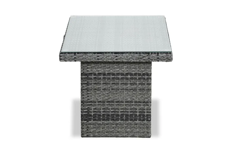 Bahamas Loungebord och Soffbord Utomhus 100 cm Konstrotting Glas - Grå - Utemöbler & utemiljö - Utebord & trädgårdsbord - Loungebord & soffbord utomhus