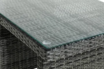 Bahamas Loungebord och Soffbord Utomhus 100 cm Konstrotting Glas - Grå - Utemöbler & utemiljö - Utebord & trädgårdsbord - Loungebord & soffbord utomhus