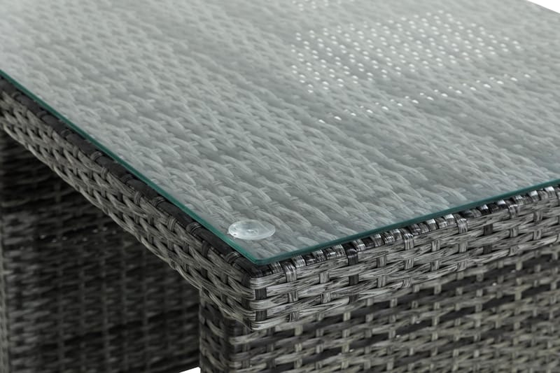 Bahamas Loungebord och Soffbord Utomhus 100 cm Konstrotting Glas - Grå - Utemöbler & utemiljö - Utebord & trädgårdsbord - Loungebord & soffbord utomhus