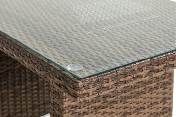 Bahamas Loungebord och Soffbord Utomhus 100 cm Konstrotting Glas - Sand - Utemöbler & utemiljö - Utebord & trädgårdsbord - Loungebord & soffbord utomhus