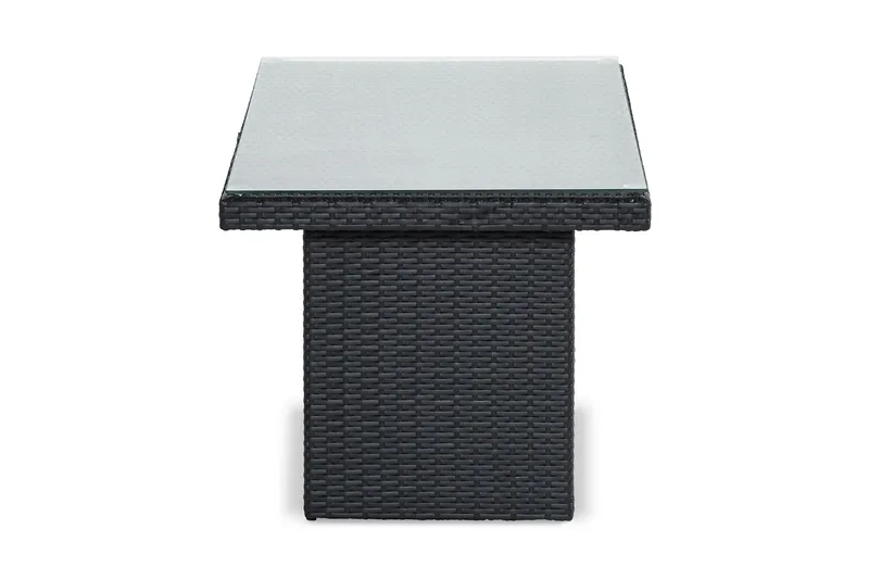 Bahamas Loungebord och Soffbord Utomhus 100 cm Konstrotting Glas - Svart - Utemöbler & utemilj ö - Utebord & trädgårdsbord - Loungebord & soffbord utomhus