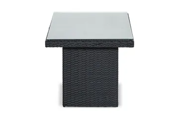Bahamas Loungebord och Soffbord Utomhus 100 cm Konstrotting Glas - Svart - Utemöbler & utemiljö - Utebord & trädgårdsbord - Loungebord & soffbord utomhus