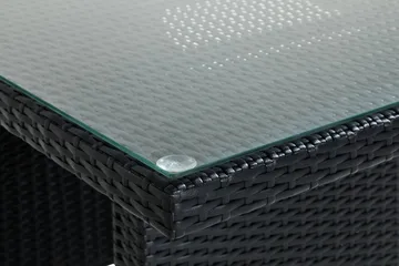 Bahamas Loungebord och Soffbord Utomhus 100 cm Konstrotting Glas - Svart - Utemöbler & utemiljö - Utebord & trädgårdsbord - Loungebord & soffbord utomhus