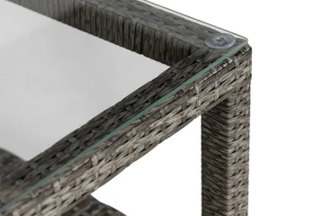 Bahamas Loungebord och Soffbord Utomhus 75 cm Konstrotting Glas - Grå - Utemöbler & utemiljö - Utebord & trädgårdsbord - Loungebord & soffbord utomhus