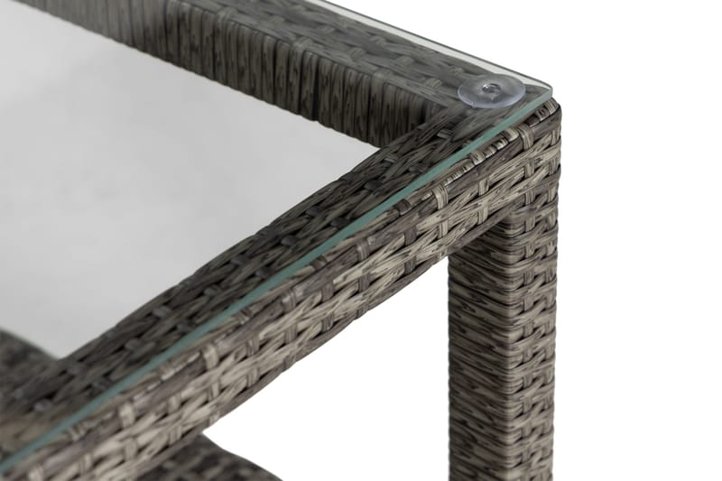 Bahamas Loungebord och Soffbord Utomhus 75 cm Konstrotting Glas - Grå - Utemöbler & utemiljö - Utebord & trädgårdsbord - Loungebord & soffbord utomhus