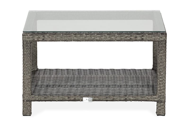 Bahamas Loungebord och Soffbord Utomhus 75 cm Konstrotting Glas - Grå - Utemöbler & utemiljö - Utebord & trädgårdsbord - Loungebord & soffbord utomhus