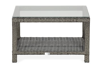 Bord Bahamas 75x75 cm med Hylla - Grå - Utemöbler & utemiljö - Utebord & trädgårdsbord - Loungebord & soffbord utomhus