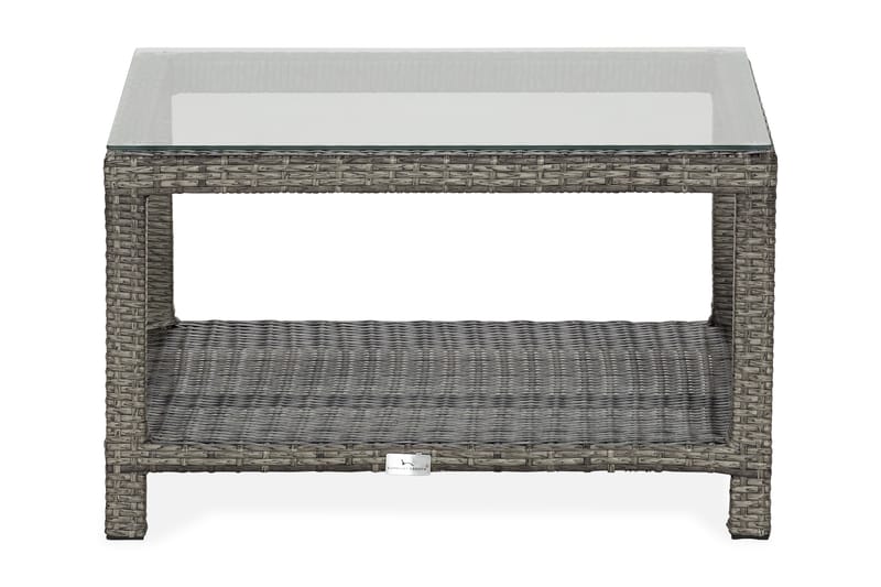 Bord Bahamas 75x75 cm med Hylla - Grå - Utemöbler & utemiljö - Utebord & trädgårdsbord - Loungebord & soffbord utomhus