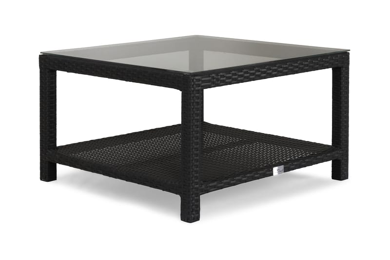 Bord Bahamas 75x75 cm med Hylla - Svart - Loungebord & soffbord utomhus