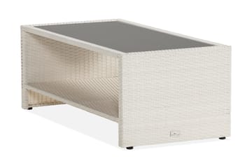 Bord Bahamas med Hylla 113x58 cm - Vit - Utemöbler & utemiljö - Utebord & trädgårdsbord - Loungebord & soffbord utomhus