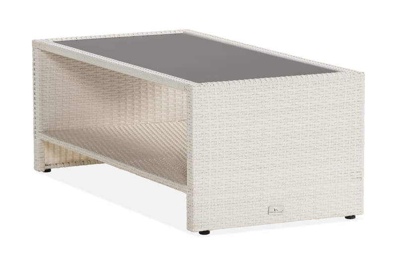 Bord Bahamas med Hylla 113x58 cm - Vit - Utemöbler & utemiljö - Utebord & trädgårdsbord - Loungebord & soffbord utomhus