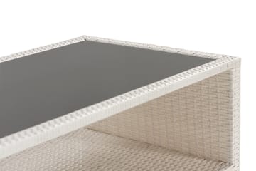 Bord Bahamas med Hylla 113x58 cm - Vit - Utemöbler & utemiljö - Utebord & trädgårdsbord - Loungebord & soffbord utomhus