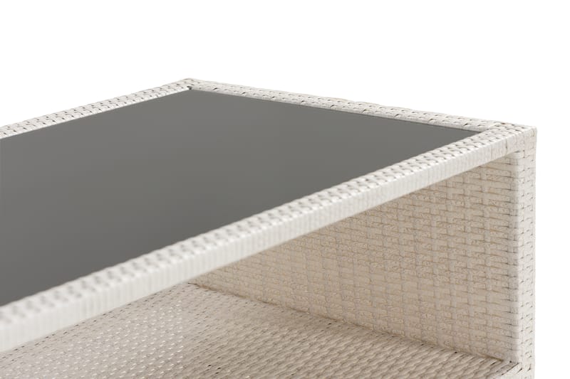 Bord Bahamas med Hylla 113x58 cm - Vit - Utemöbler & utemiljö - Utebord & trädgårdsbord - Loungebord & soffbord utomhus