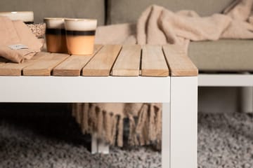 Brasilia Soffbord och Loungebord Utomhus 110 cm Trä - Vit - Utemöbler & utemiljö - Utebord & trädgårdsbord - Loungebord & soffbord utomhus