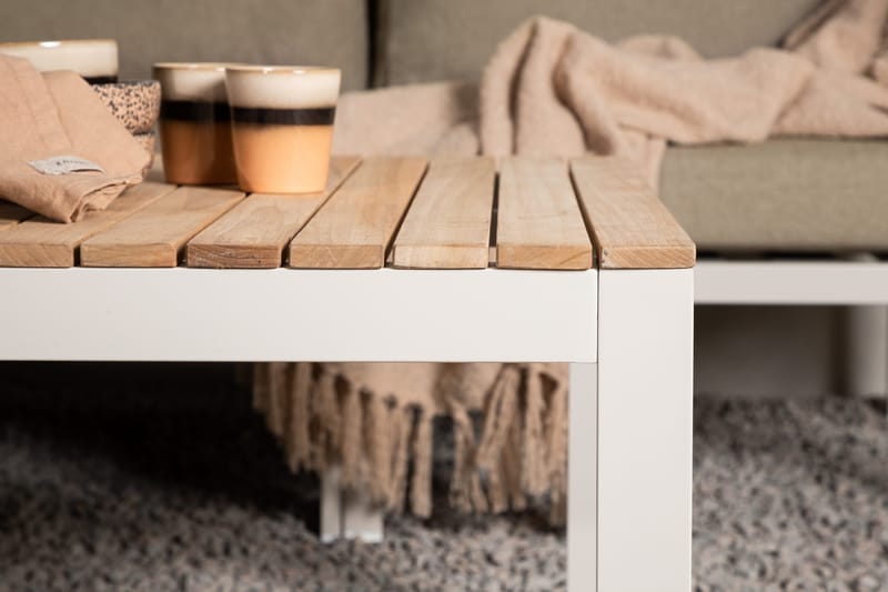Brasilia Soffbord och Loungebord Utomhus 110 cm Trä - Vit - Utemöbler & utemiljö - Utebord & trädgårdsbord - Loungebord & soffbord utomhus
