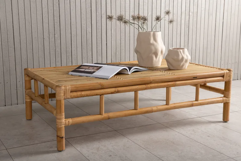 Cane Soffbord Utomhus och Utebord 120 cm Ljus Trä Bambu - Brun - Utemöbler & utemiljö - Utebord & trädgårdsbord - Loungebord & soffbord utomhus