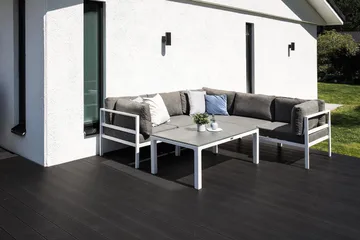 Copacabana Soffbord och Loungebord Utomhus 120 cm Aluminium Glas - Grå/Vit - Utemöbler & utemiljö - Utebord & trädgårdsbord - Loungebord & soffbord utomhus