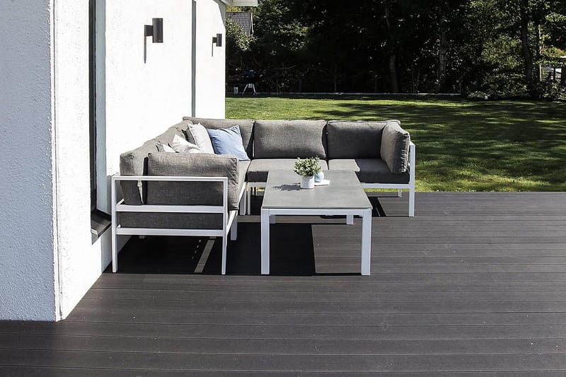 Copacabana Soffbord och Loungebord Utomhus 120 cm Aluminium Glas - Grå/Vit - Utemöbler & utemiljö - Utebord & trädgårdsbord - Loungebord & soffbord utomhus