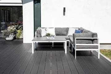 Copacabana Soffbord och Loungebord Utomhus 120 cm Aluminium Glas - Grå/Vit - Utemöbler & utemiljö - Utebord & trädgårdsbord - Loungebord & soffbord utomhus